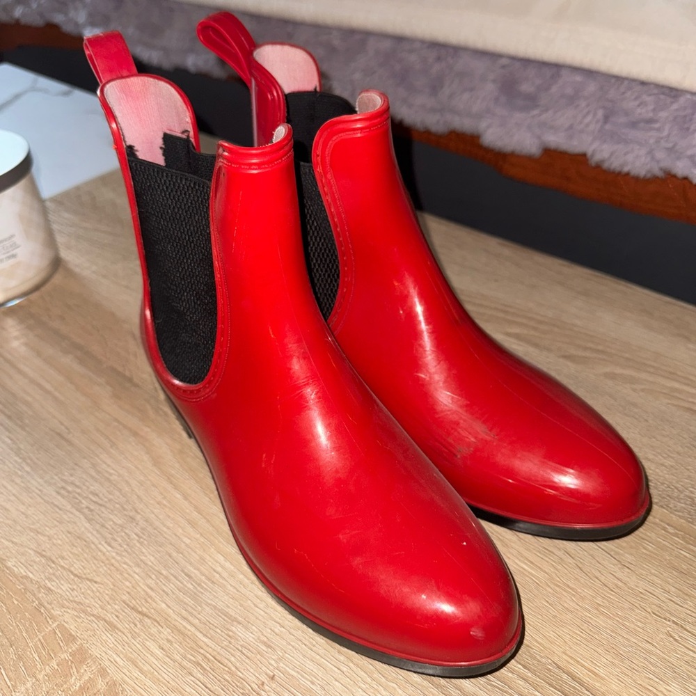 Red Chelsea Rain Boots
